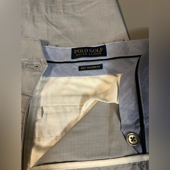 Vintage Ralph Lauren POLO GOLF two-pleat chino pants, made in the USA, men's size W35. cotton navy blue type Vintage Second Hand